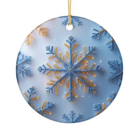 Winter Snowflake Ceramic Ornament