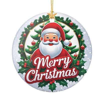 Christmas Ceramic Ornament with Merry Christmas Design